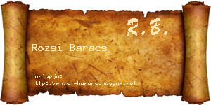 Rozsi Baracs névjegykártya